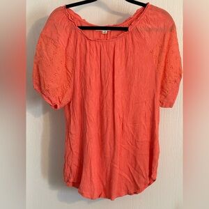 Farmers Market | Coral Blouse for Women | Size 1X